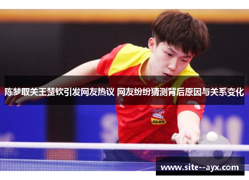 陈梦取关王楚钦引发网友热议 网友纷纷猜测背后原因与关系变化